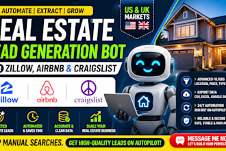 build real estate lead generation bot for zillow airbnb and craigslist for US UK