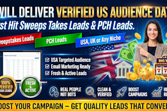 generate first hit sweeps takes leads, pch leads, USA UK or any targeted niche