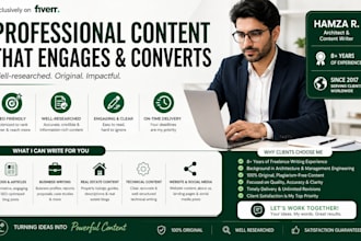 write well researched informational articles and blogs