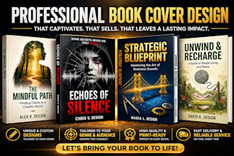 design professional book cover, ebook cover, and KDP paperback cover
