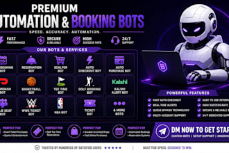 build reservation bot, auto purchase bot, scalper bot, shopping bot checkout bot
