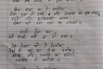 write creative content,poems,articles in hindi and english