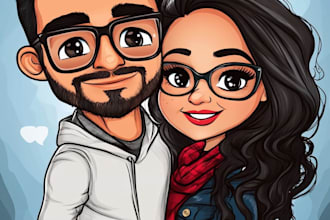 do couple caricature illustration for you
