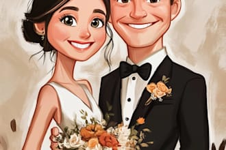 make family or couple caricature