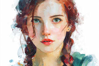 watercolor portrait painting, photo to watercolor portrait