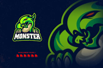 design eye catching mascot, monster logo