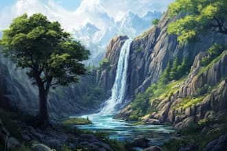 stylized environment concept art, fantasy background
