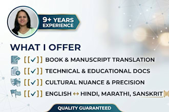 translate books and documents in hindi, marathi, and sanskrit