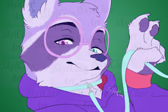 draw a stylized furry character illustration