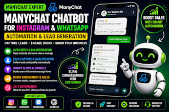 create manychat chatbot for instagram whatsapp automation, lead generation