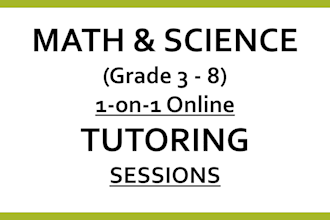 tutor math and science for grades 3 to 8