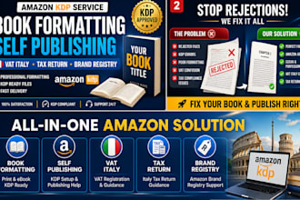 do book formatting self publishing amazon vat italy tax return brand registry