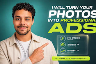 transform your photo into a professional advertisement, food, product, ecommerce