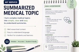 create easy medical notes and summaries from research