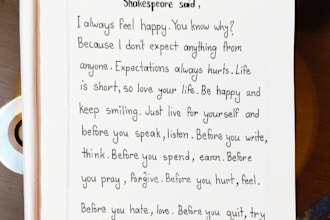 write anything with my beautiful handwriting
