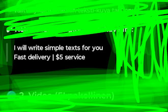write short and simple texts for you fast