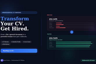 rewrite and transform your CV into a professional resume