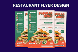 design restaurant flyer, trifold food menu, digital menu, food poster