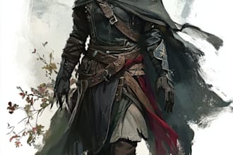 make a fantasy character ilustration