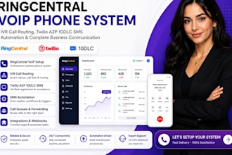 setup ringcentral voip phone system IVR call routing twilio a2p 10dlc sms automa