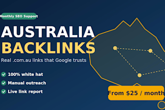 provide australia backlink for monthly website maintenance, au links