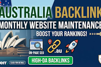 provide australia backlink for monthly website maintenance, au links