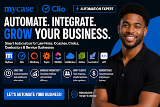 do clio mycase mindbody zapier automation clickup jobnimbus jobber lawmatics api