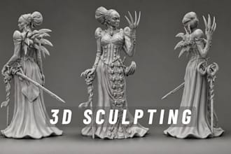 sculpt highly detailed 3d character action figure 3d model ready for 3d printing