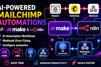 setup mailchimp ai automation workflows make com n8n scenario webhook error fix