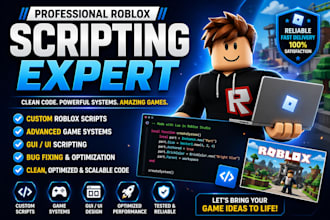 create custom roblox scripting, systems, and gui in roblox studio