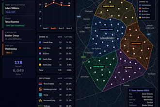 create interactive sales territory and sales route maps