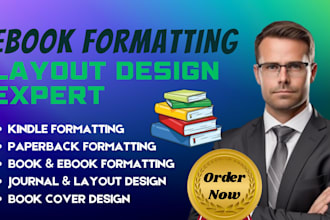 do book formatting, journal layout design, typesetting for kindle and paperback