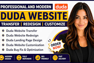 transfer, redesign duda website,website builder,landing page,modify duda website