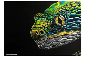 create realistic hand drawn snake illustrations