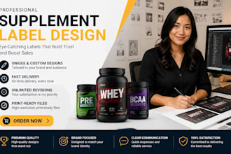 do protein powder label design canva illustrator for fitness supplement brands