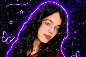 create aesthetic photo edits, collage, neon glow and designs