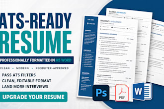 redesign and format your resume into a clean, ats ready ms word file