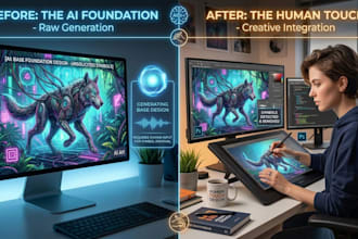 create faster ai graphics with human retouching for business