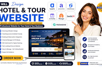 design tashi amenitiz siteminder schedly rezgo beds24 rezwave hotel tour website