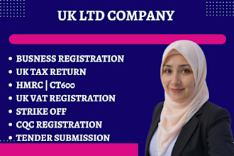 register UK ltd, dissolve uk ltd, file company account to hmrc ct600 UK vat