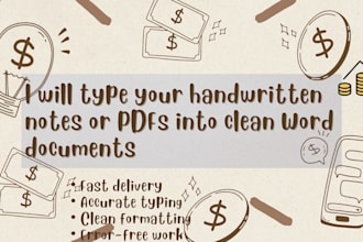 type handwritten or pdfs into clean word documents