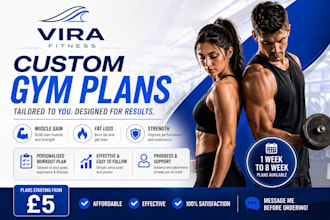 create a custom gym plan for muscle gain or fat loss