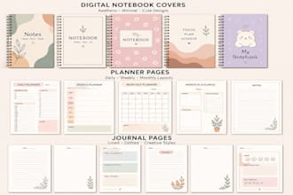 design custom digital notebooks, planners and journals