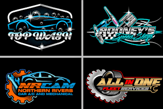 design modern automotive car logo for garage, mechanic and auto service