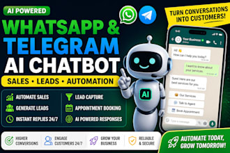 build whatsapp and telegram ai chatbot to automate sales and generate leads