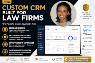 setup and customize lawmatics, clio, filevine, mycase CRM for law firms