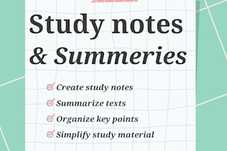 create clear and simple study notes and summaries