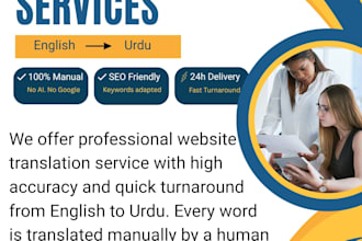 do website translation english to urdu with seo friendly content