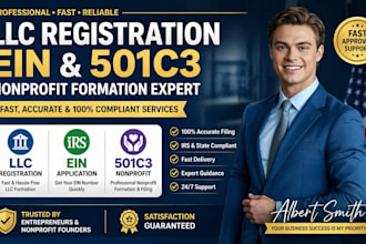 register your llc, ein, and 501c3 nonprofit fast and professionally