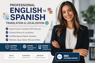 provide professional english to spanish translation and localization